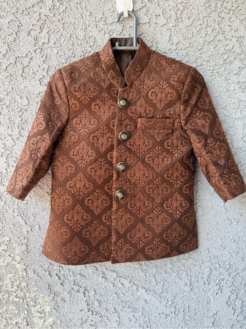 Brown prince coat for baby boy 12-18
